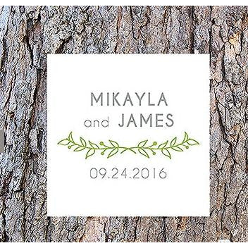 Woodland Pretty Personalized Clear Acrylic Block Cake Topper - Wedding Collectibles