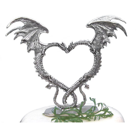 Dragon Heart Pewter Cake Topper - Wedding Collectibles