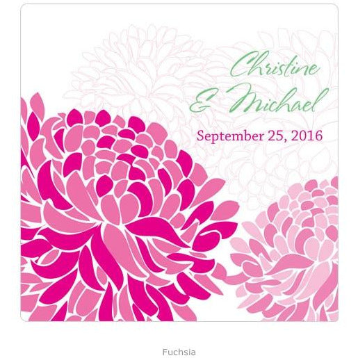 Zinnia Bloom Personalized Acrylic Block Cake Topper - Wedding Collectibles