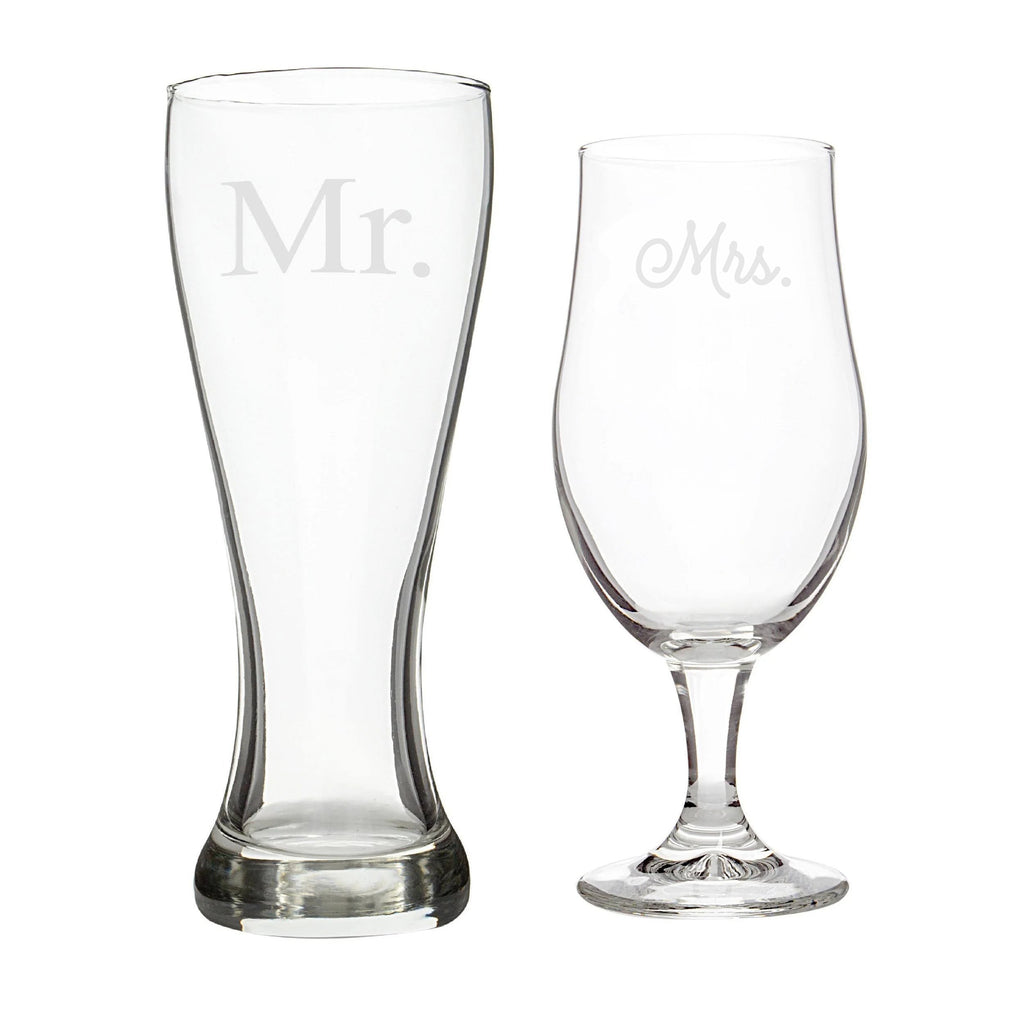 Mr. & Mrs. Pilsner Set - Wedding Collectibles
