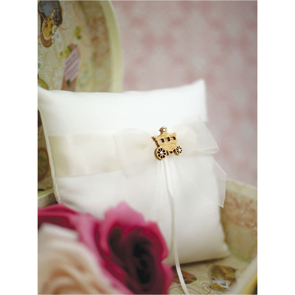 Cinderella Fairy Tale Coach Wedding Ring Bearer Pillow (Silver/Gold) - Wedding Collectibles