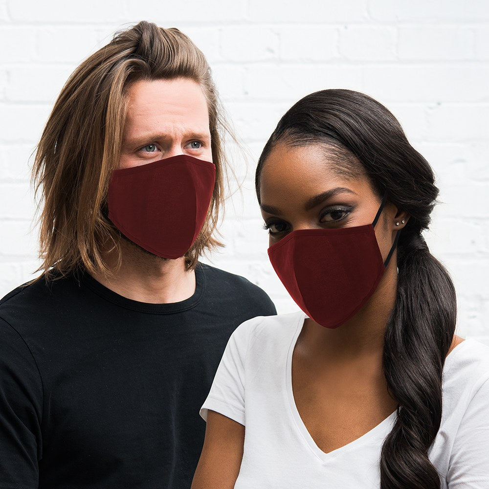 Dark Red Protective Cloth Face Mask - Wedding Collectibles
