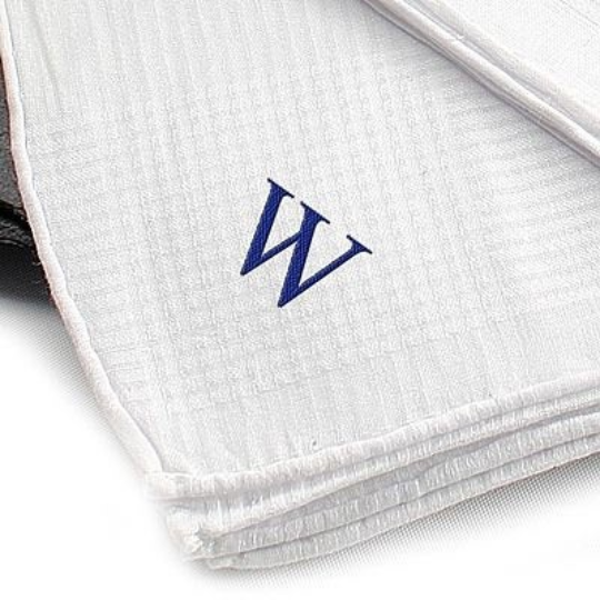 Hand Rolled 1pc. Men's Personalized Hankie - Wedding Collectibles