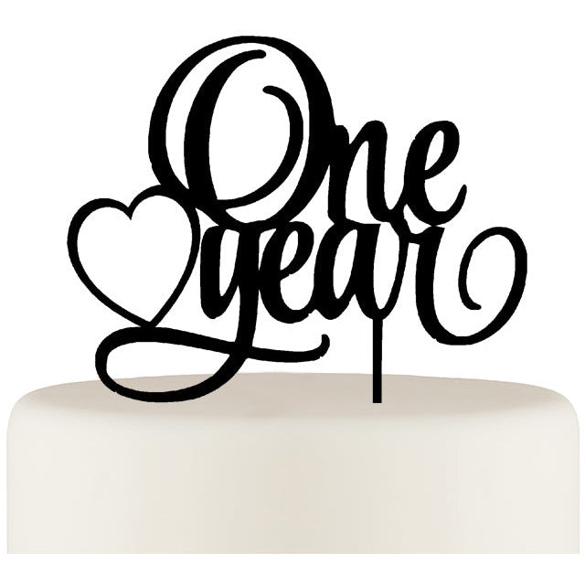 One Year Cake Topper - First Anniversary or Birthday Cake Topper - Wedding Collectibles