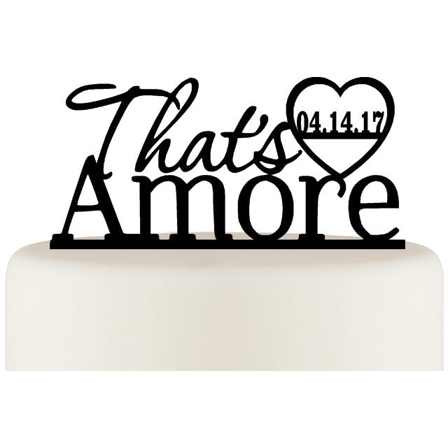 That's Amore Wedding Cake Topper with Wedding Date - Wedding Collectibles
