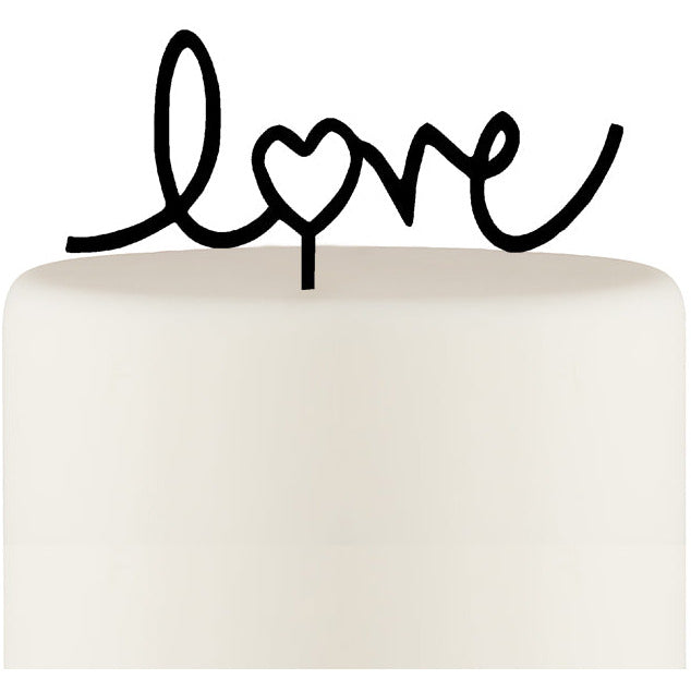 LOVE with Heart Wedding Cake Topper Custom Design - Wedding Collectibles