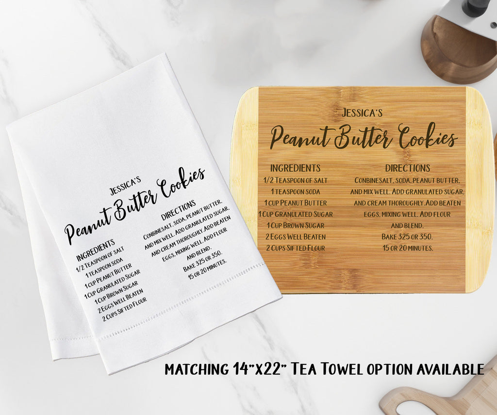 Personalized Wood Custom Typed Recipe Cutting Board Engraved | 11” x 8.75” x 0.5” | Family Recipe Heirloom | Grandma Mom Mother Gift - Wedding Collectibles