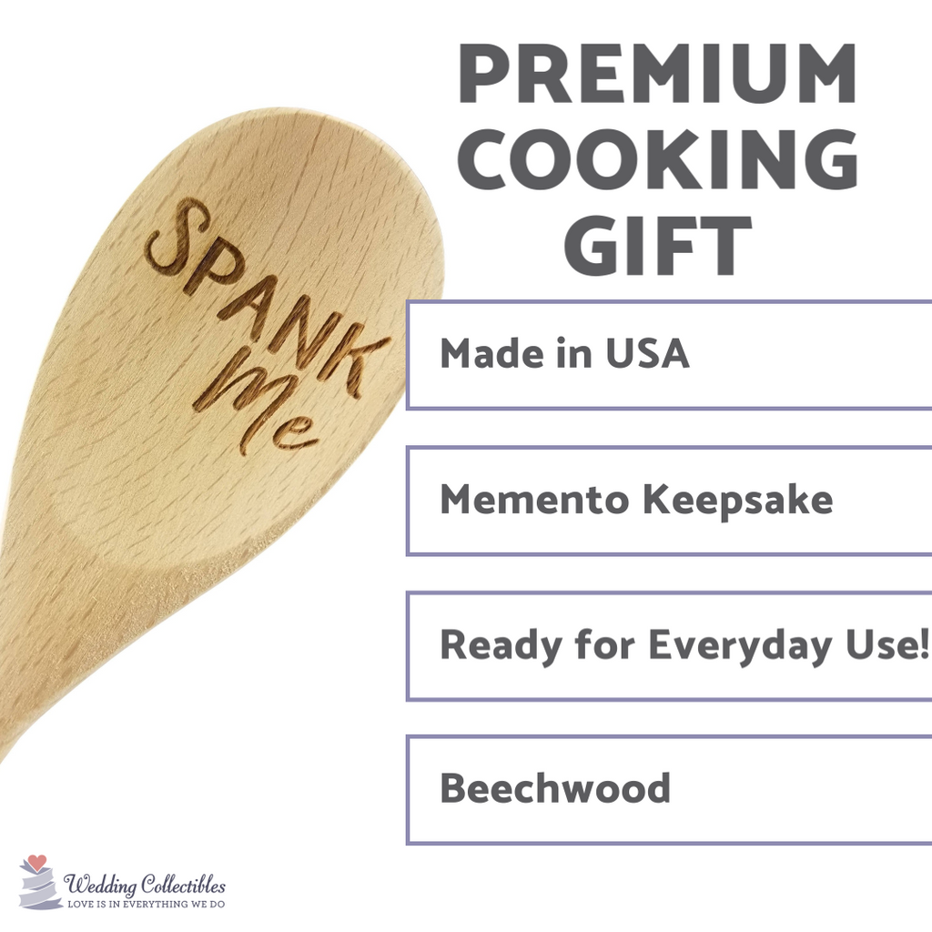 Engraved Spank Me Wood Spoon Gift - 14 inch- hostess gift, shower favor, engraved spoon, stocking stuffer - Wedding Collectibles