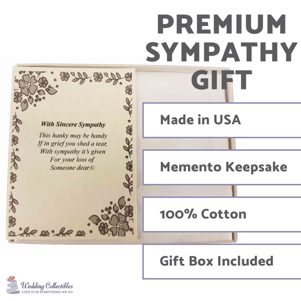 Personalized Sympathy Bereavement Poetry Men's Handkerchief Gift Keepsake Ideas for Loved One - Wedding Collectibles
