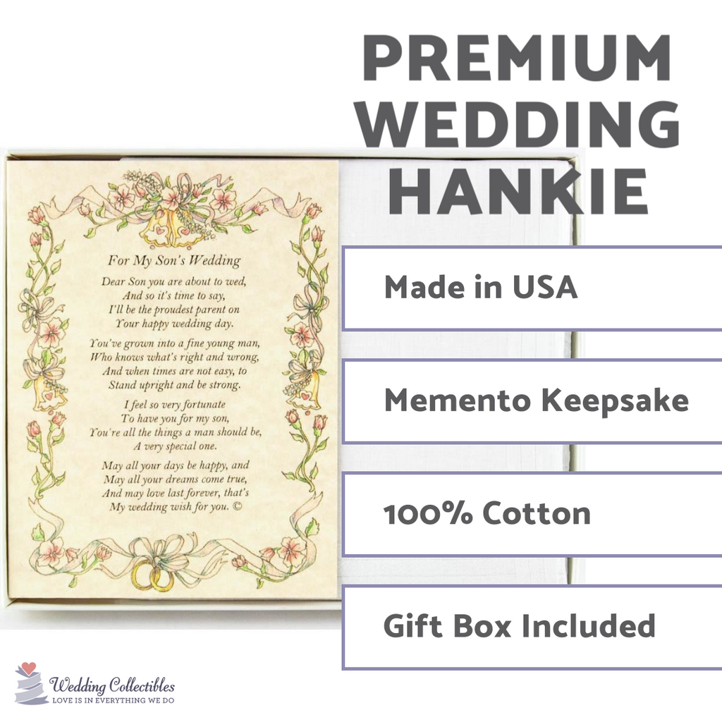 Personalized From the Parent of the Groom, to the Groom Wedding Handkerchief - Wedding Collectibles