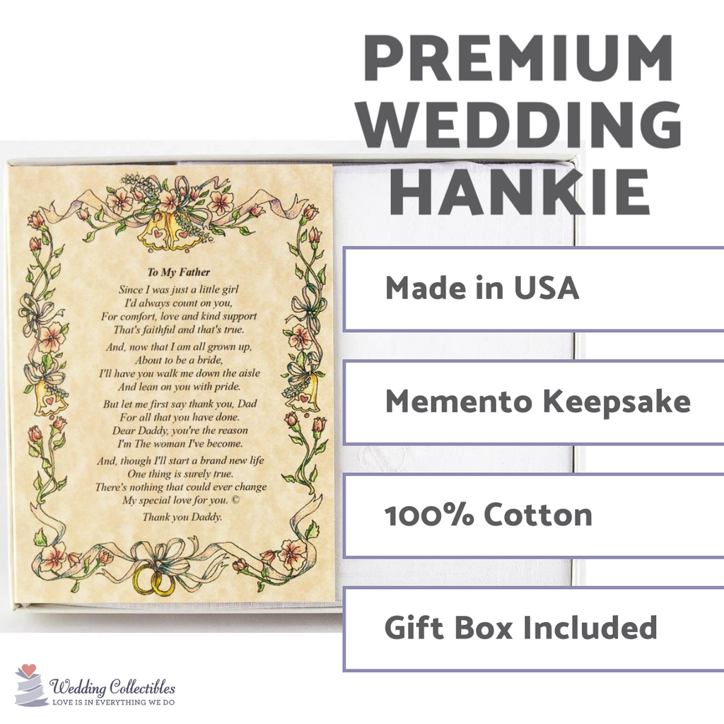 Personalized From the Bride to her Father Wedding Handkerchief - Wedding Collectibles