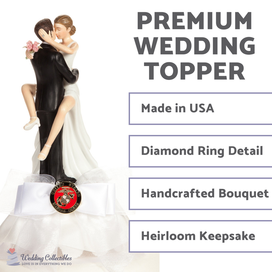 Army, Navy, Marines selling Military Boot and high heel wedding cake topper. Perfect for the patriotic groom and his high-class bride!