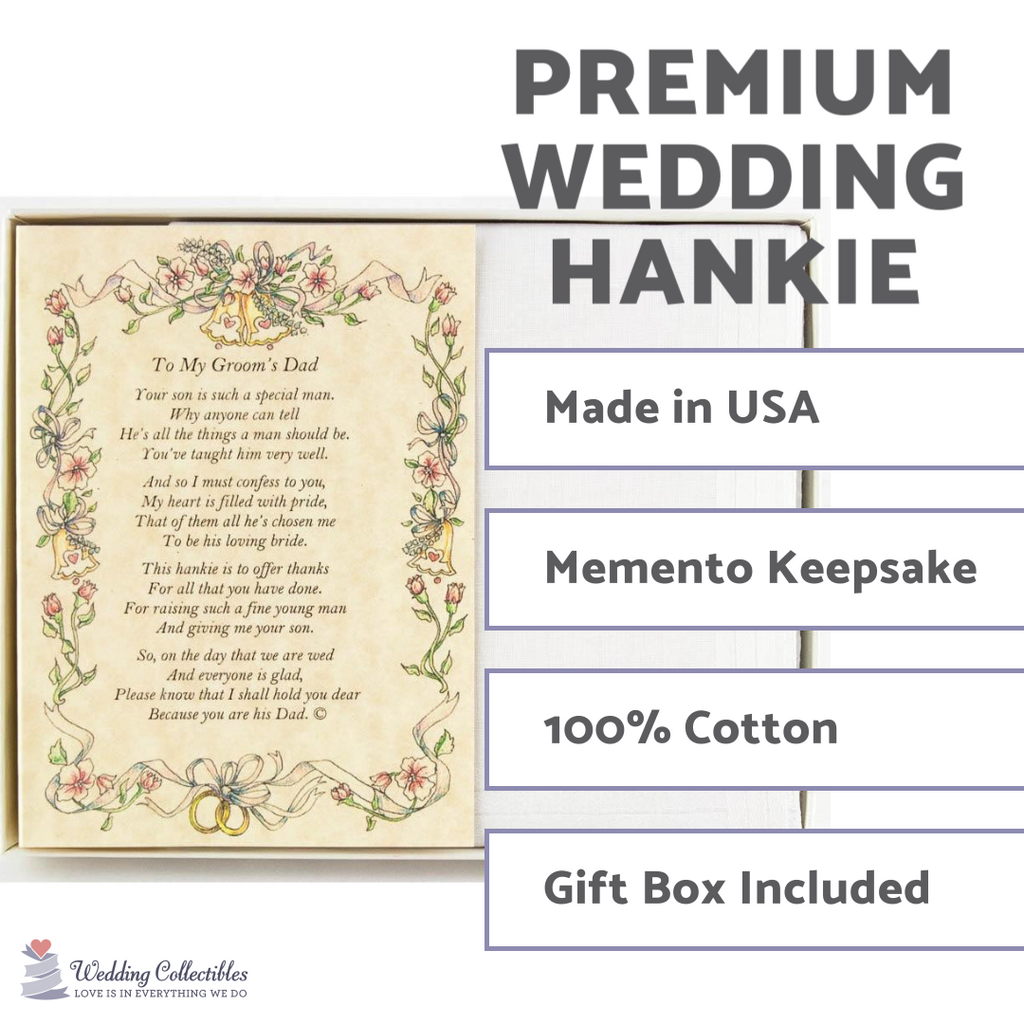 Personalized From the Bride to her Father-in-Law Wedding Handkerchief - Wedding Collectibles