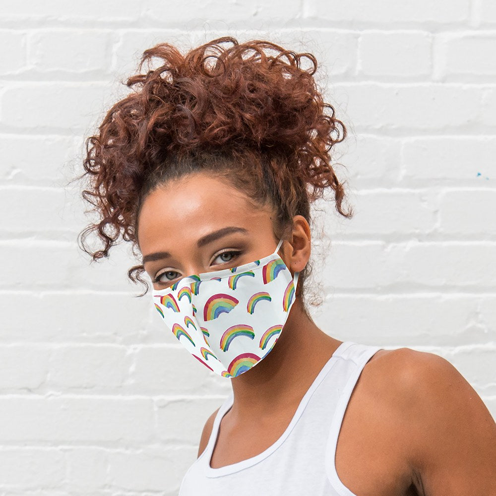 Rainbow Print Protective Cloth Face Mask - Wedding Collectibles